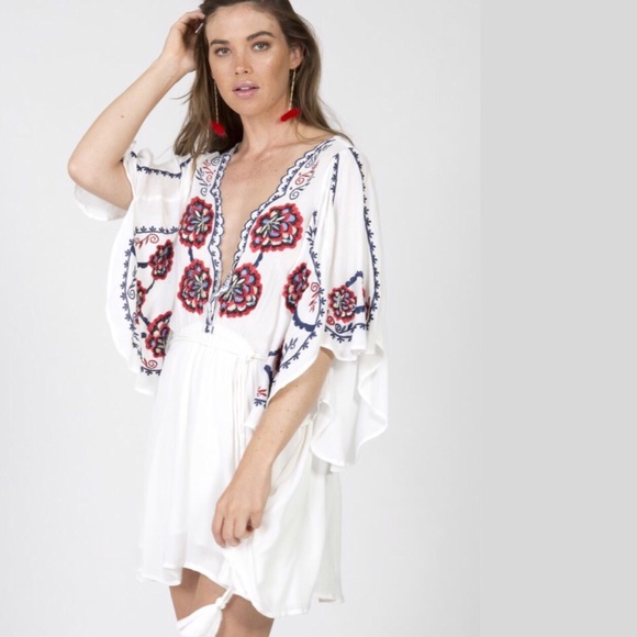 free people white embroidered dress